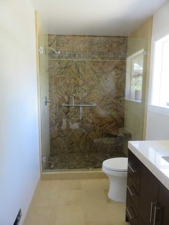 Natural stone and marble slabs on display in Miconi's 6,000 sq ft San Rafael showroom — the largest in Marin County